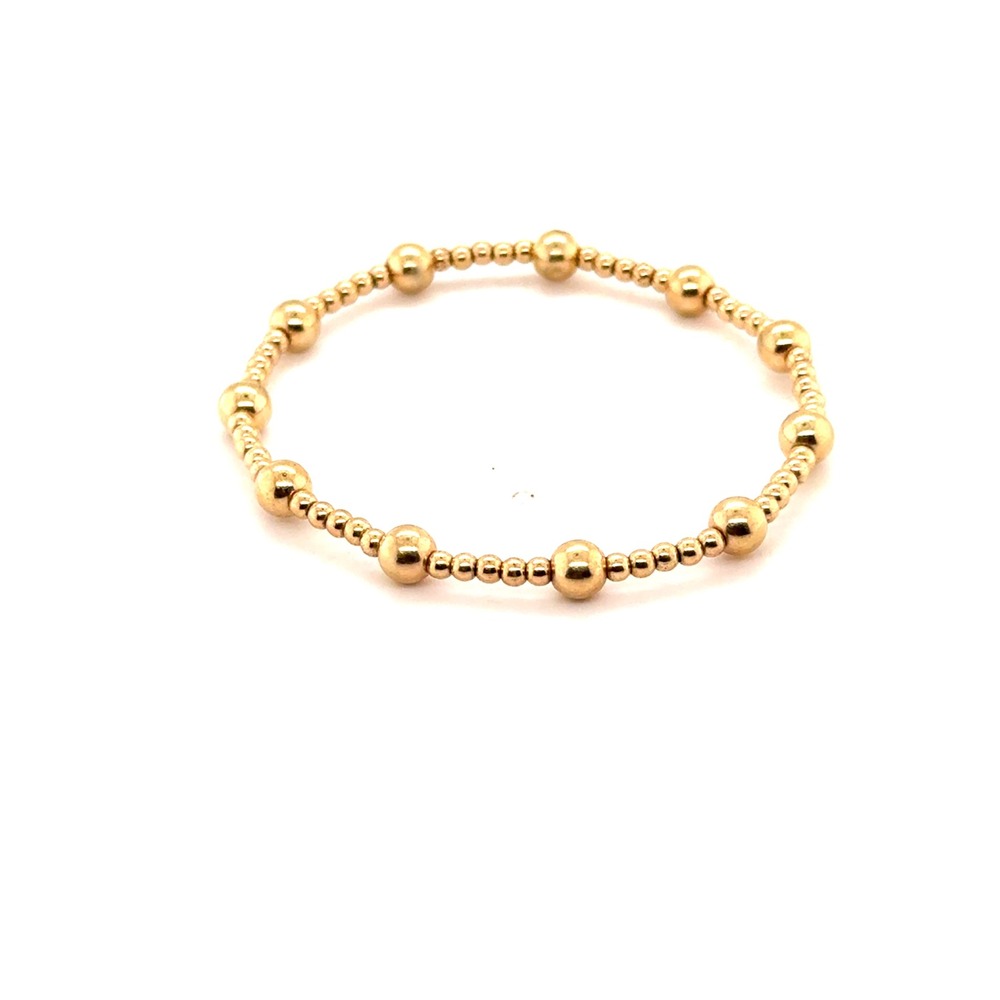 Enewton Gold Beaded Stretch Bracelet Women Classic Stacking Jewelry 6 Inch